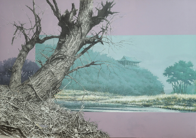 이상수 작가 - 경주금장대 charcoall acrylic paint on korean