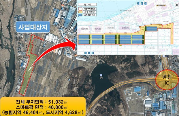 영천시) 과채류 임대형 스마트팜 단지 위치도