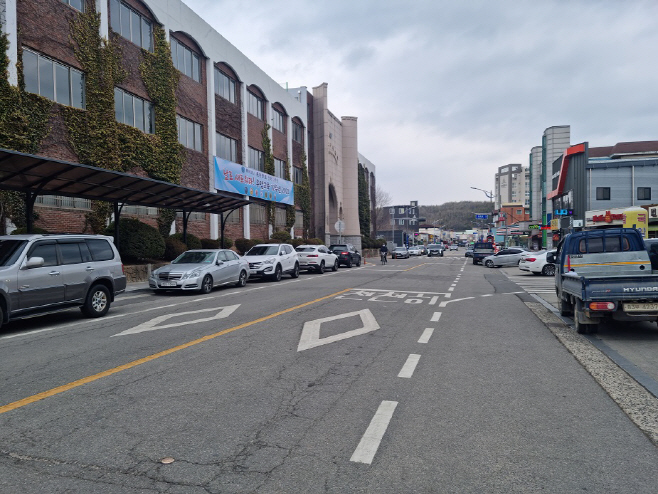 옥과면 주요 번화가인 전남과학대학교 앞