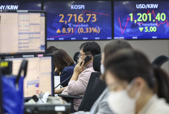 코스피 소폭 상승 출발…2,710대<YONHAP NO-2539>