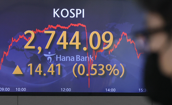 코스피 0.53% 상승 마감<YONHAP NO-8042>