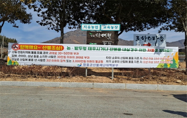 산불조심 현수막