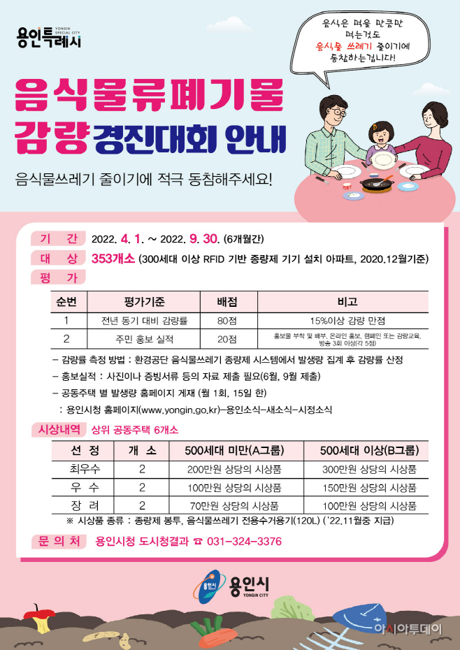 음식물쓰레기 줄이기 경진대회 안내 포스터