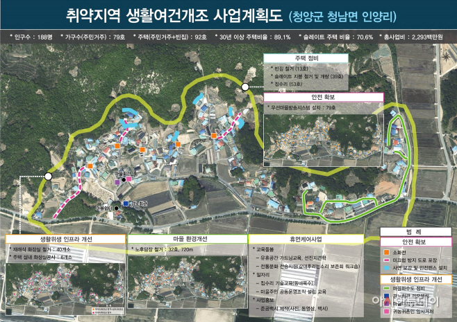 청양군, 생활 여건 개조사업 3년 연속 유치-사업계획도(인양리)
