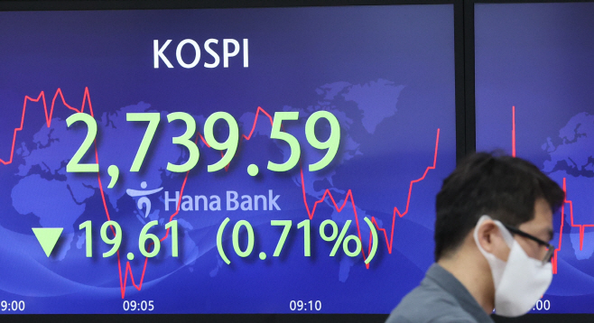 하락 출발한 코스피<YONHAP NO-1935>