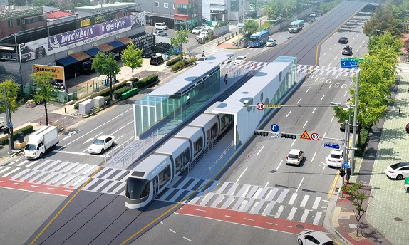 도시철도 2호선 트램 정거장 투시도