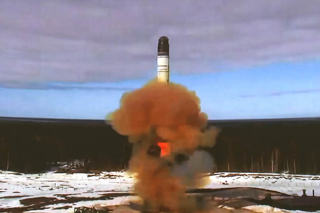 Sarmat ICBM test launch from Plesetsk Cosmodrome