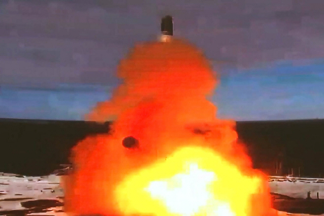 Sarmat ICBM test launch from Plesetsk Cosmodrome