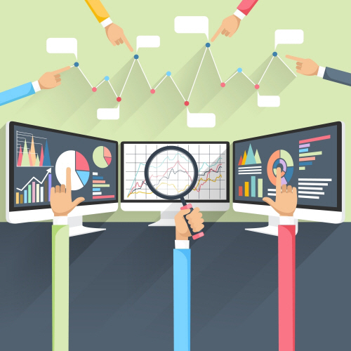 Stock exchange rates on monitors