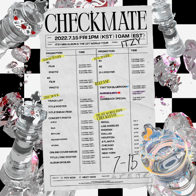 ITZY 새 앨범 CHECKMATE 프로모션 스케줄러 이미지