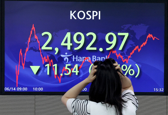 코스피 하락<YONHAP NO-4086>