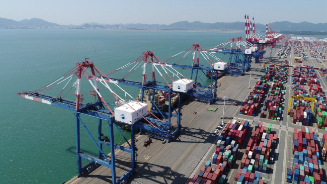 광양항 컨테이너부두 전경
