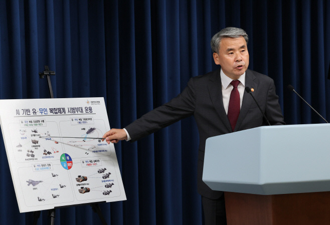 이종섭 국방부 장관, 업무보고 결과 브리핑<YONHAP NO-4194>