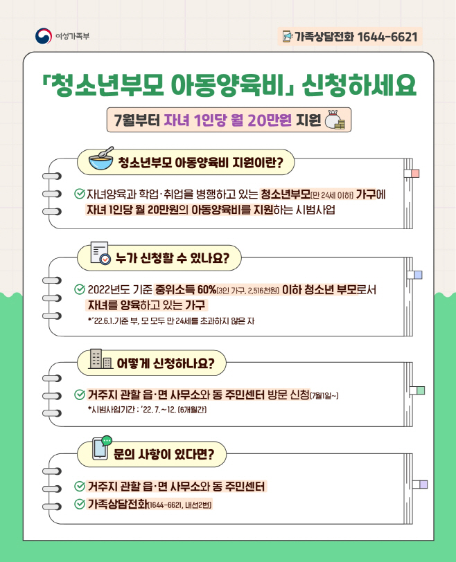 경산시- 경산시, 청소년부모 아동양육비 지원