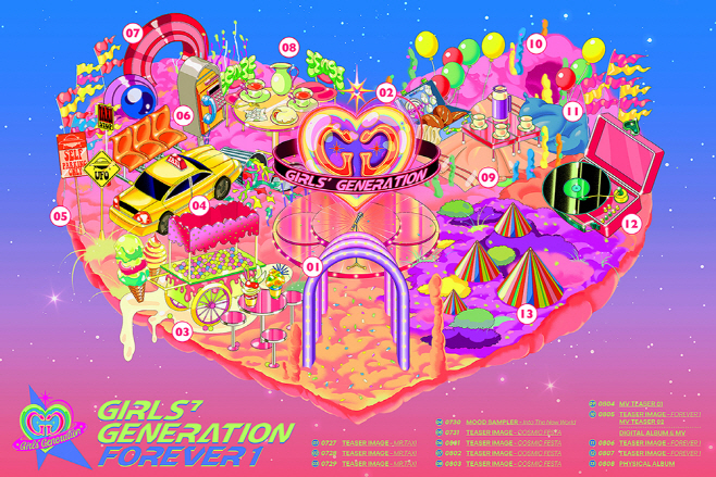 소녀시대 정규 7집 'FOREVER 1' 스케줄 포스터 이미지