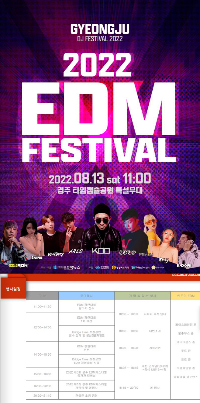 2. 경주, 제3회‘EDM 페스티벌’개최