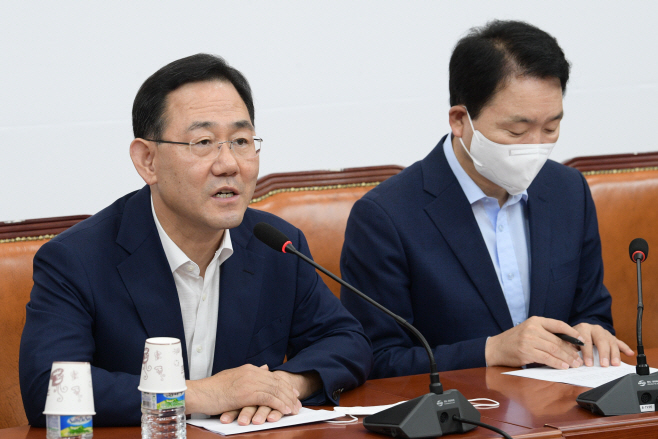 발언하는 주호영 비대위원장