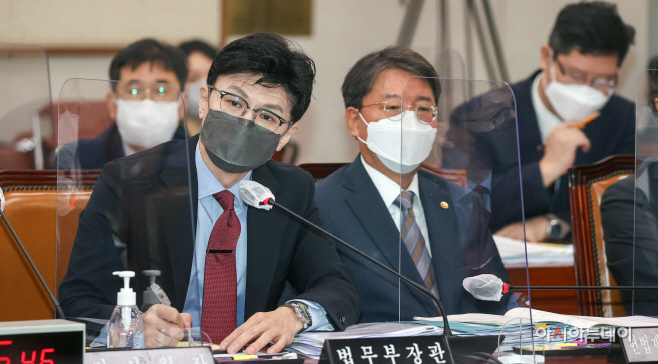 [포토] 한동훈 법무부 장관 '국회 법사위 답변'