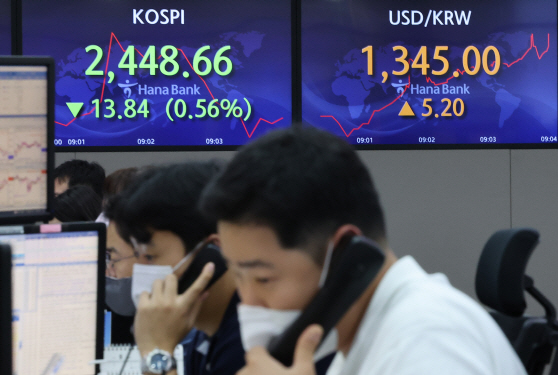 원-달러 환율, 장중 1,345원까지<YONHAP NO-1959>