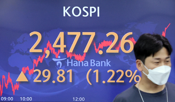 코스피 상승마감<YONHAP NO-3230>
