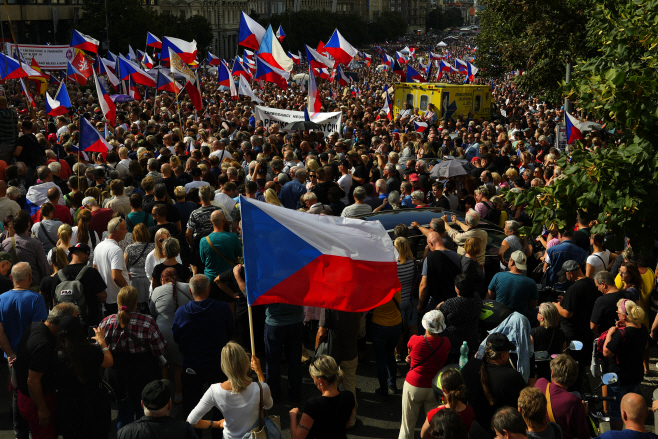 Czech Republic Protest <YONHAP NO-4149> (AP)