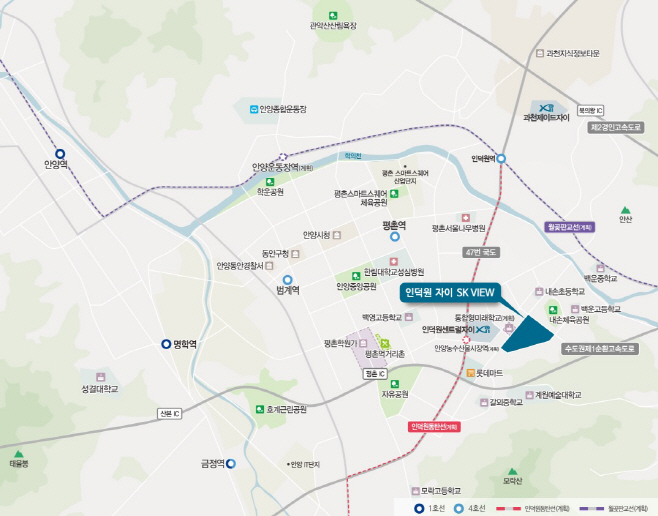 첨부3.인덕원 자이 SK VIEW 위치도
