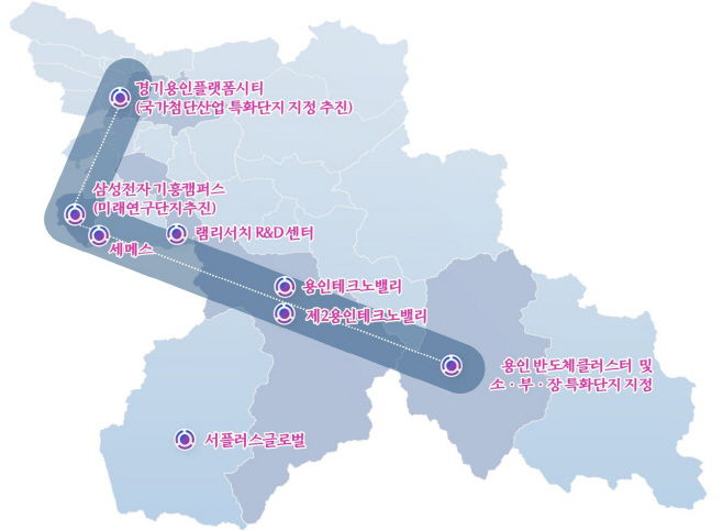 용인 L자형 반도체 벨트 구상도