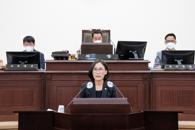 5분 자유발언중인 배수예 의원