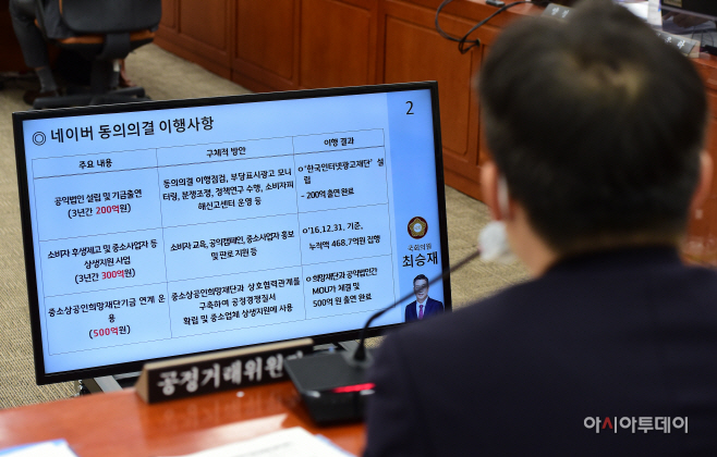 [포토] [2022 국감] 네이버 관련 질의 받는 한기정 공정거래위원장