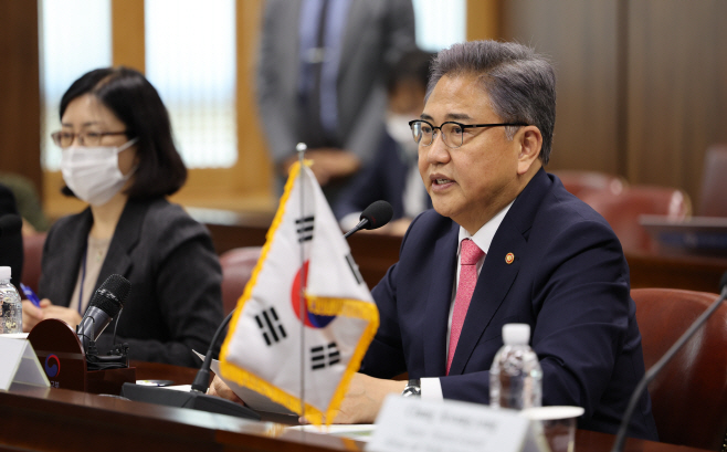 남아공 공동위원회서 발언하는 박진 장관