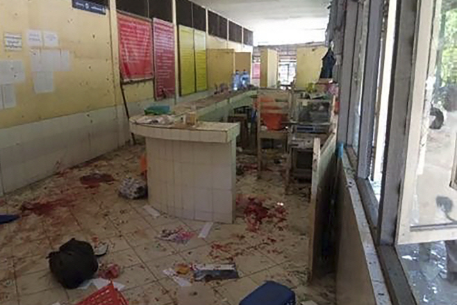 Myanmar Prison Bombing <YONHAP NO-4578> (AP)