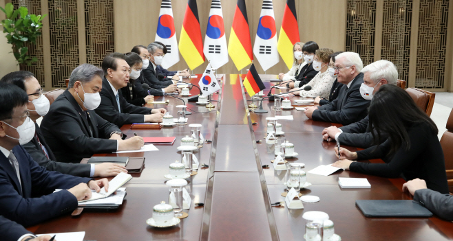 정상회담하는 한-독 정상