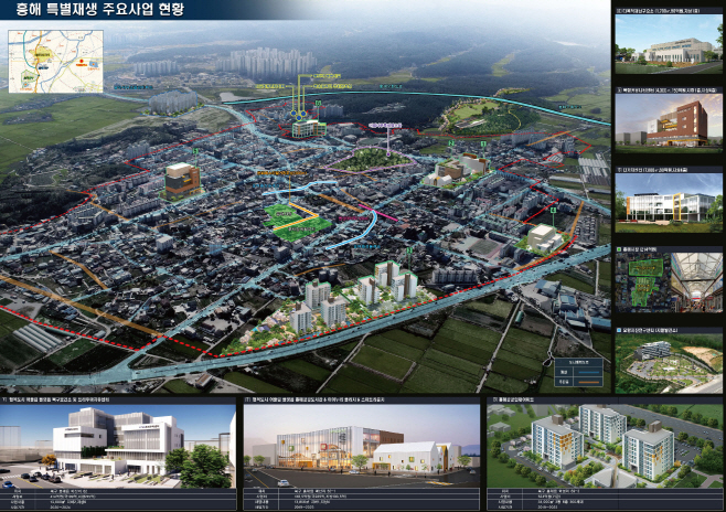 흥해 특별재생계획 현황판 /제공=포항시