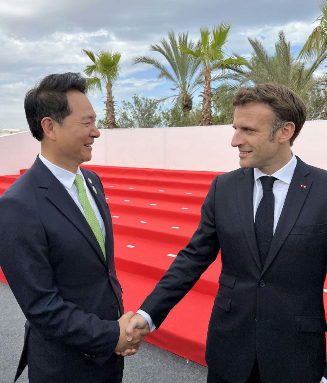마크롱 프랑스 대통령 만난 장성민 미래전략기획관