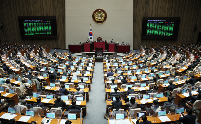 내년도 예산안 국회 본회의 통과