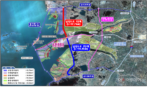 새만금 도로사업 계획노선도 국토부