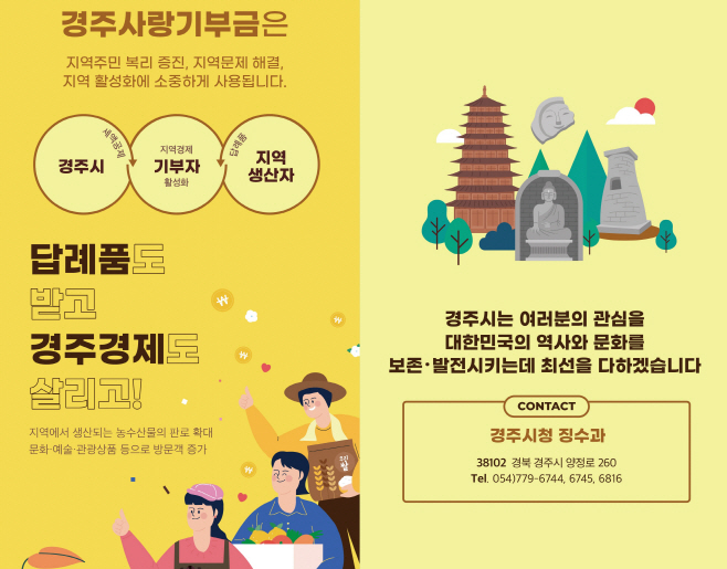 경주시 고향사랑기부제 홍보 리플렛/제공=경주시