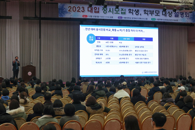 2023 대입 정시모집 학생·학부모 대상 설명회