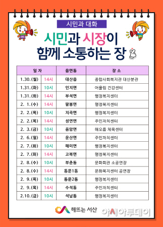 이완섭 서산시장, 15개 읍·면·동 시민과 대화로 소통 강화