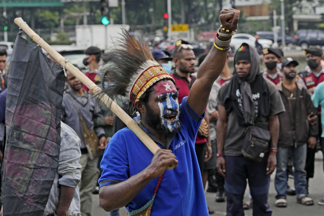 Indonesia Papua Rally <YONHAP NO-7350> (AP)