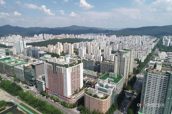분당 일대 아파트 전경