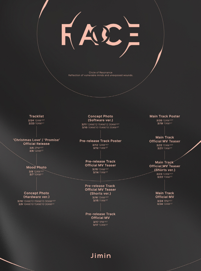 방탄소년단 지민_FACE_프로모션 스케줄러 갈무리