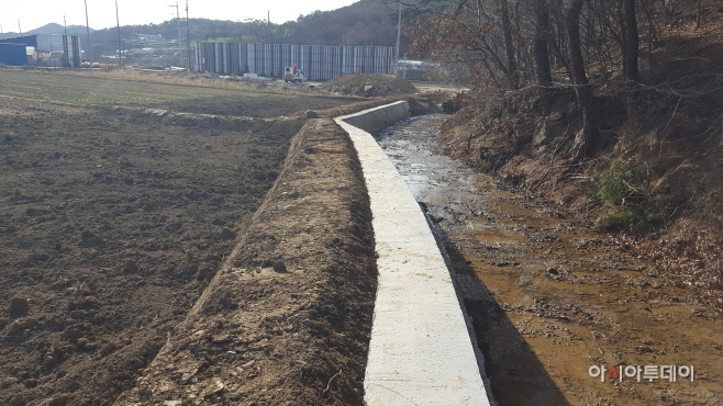 서부면 판교리 농업기반시설(석축)공사 현장