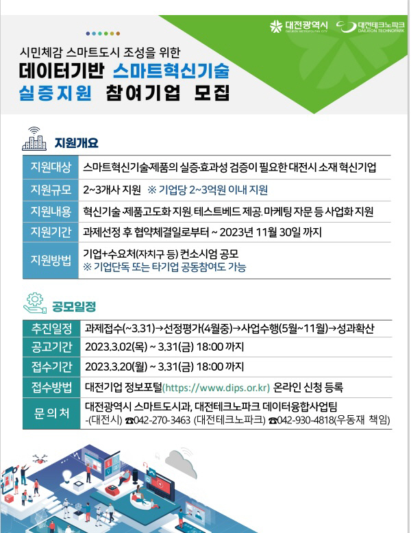 대전시, 데이터 기반 스마트혁신기술 실증사업 공모 (1)