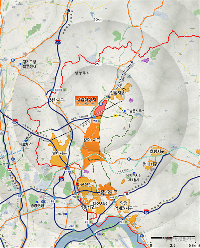 남양주진접2 지구 위치도