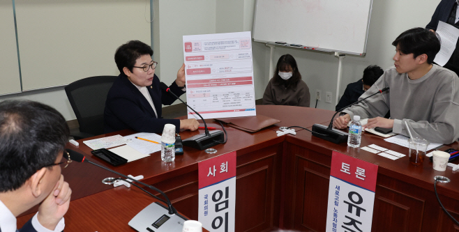 근로시간 제도 개편안에 대해 설명하는 임이자 의원