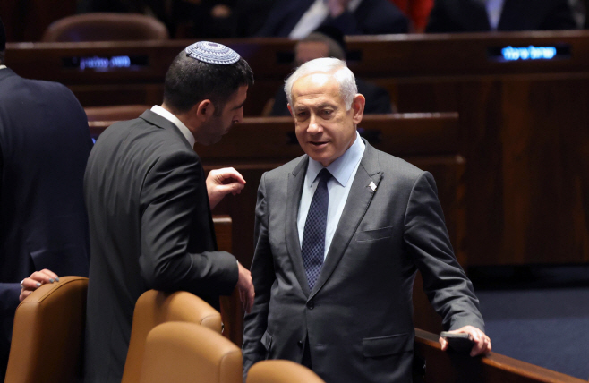 이스라엘 의회에 참석한 네타냐후 총리