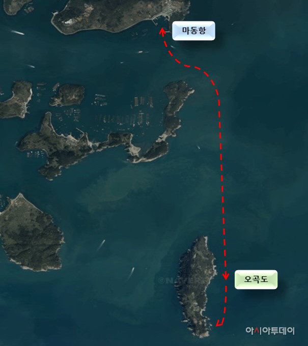 소외도서항로운항구역도(통영오곡도)