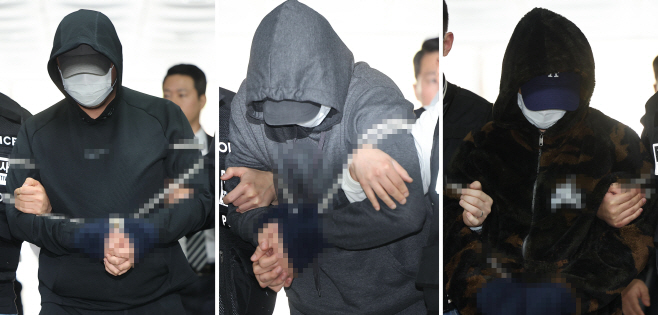 '강남 납치살해' 3인조 영장심사<YONHAP NO-2529>
