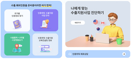 국가기술표준원 해외인증 종합지원 포털 메뉴